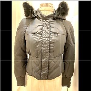 COPY - BEBE / Hooded Puffer Jacket w/fur